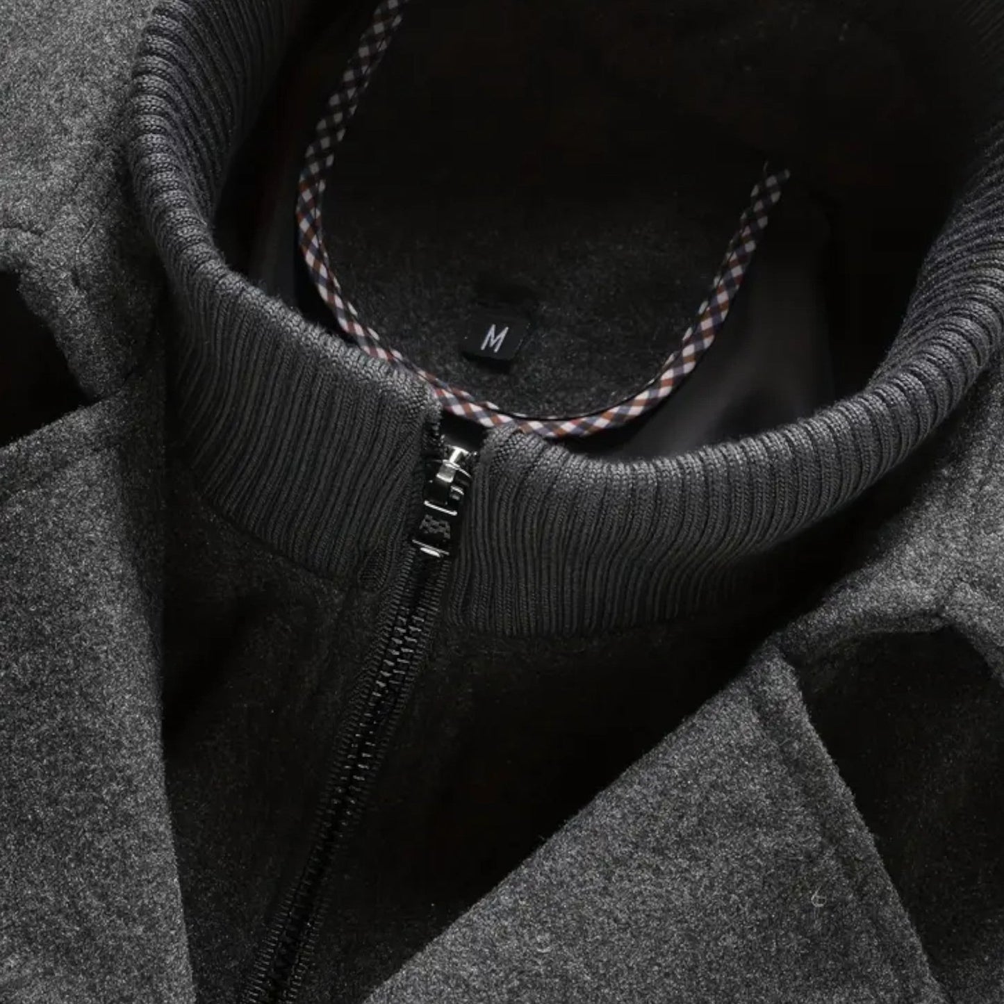 Just-Outlet | Men’s Long Coat – Vintage Contrast-Collar Elegance