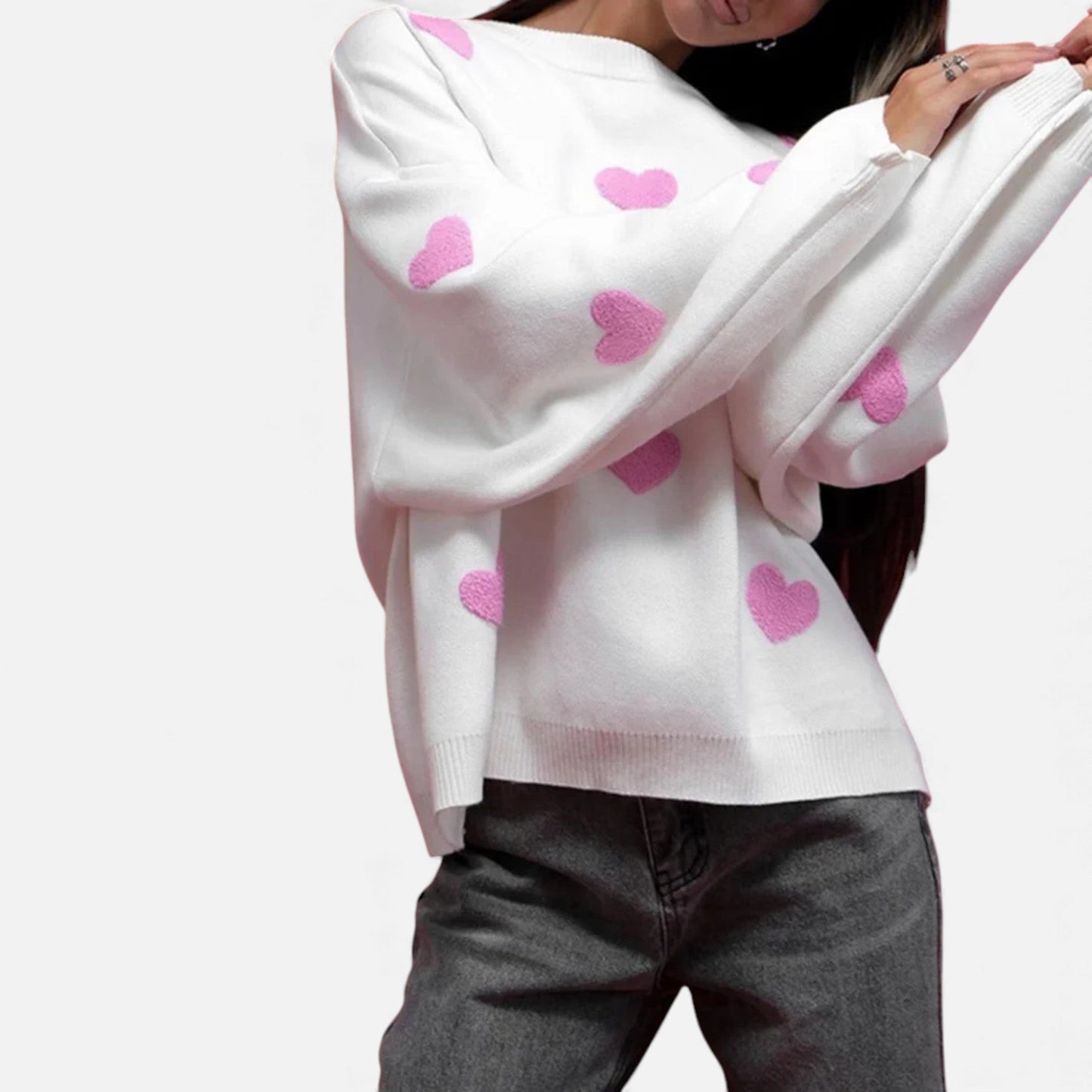 Just-Outlet | Women’s Sweater – Embroidered Geometric Knit