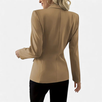 Just-Outlet | Women’s Classic Single-Breasted Blazer – Timeless Solid Elegance