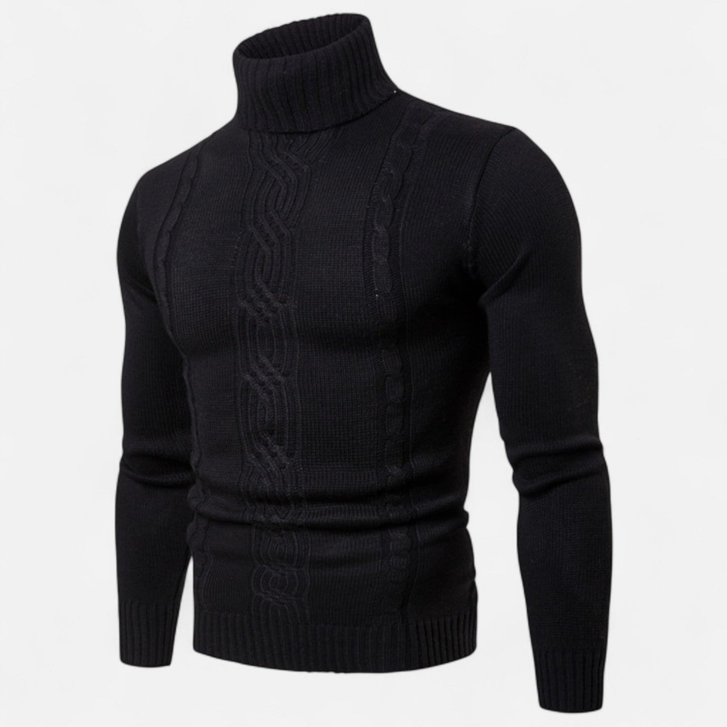 Just-Outlet | Men’s Turtleneck Sweater – Heritage Jacquard Knit