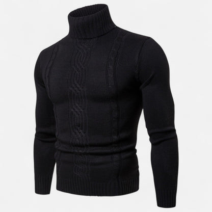 Just-Outlet | Men’s Turtleneck Sweater – Heritage Jacquard Knit