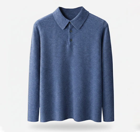 Just-Outlet | Men’s Polo Collar Knit – Warm Daily Layer
