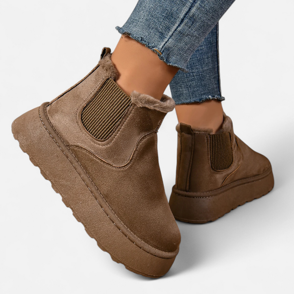 Just-Outlet | Women’s Ankle Boots – Plush Platform Elegance