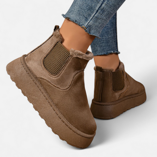 Just-Outlet | Women’s Ankle Boots – Plush Platform Elegance