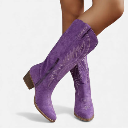 Just-Outlet | Women’s Embroidered Cowboy Boots – Western Chic Elegance