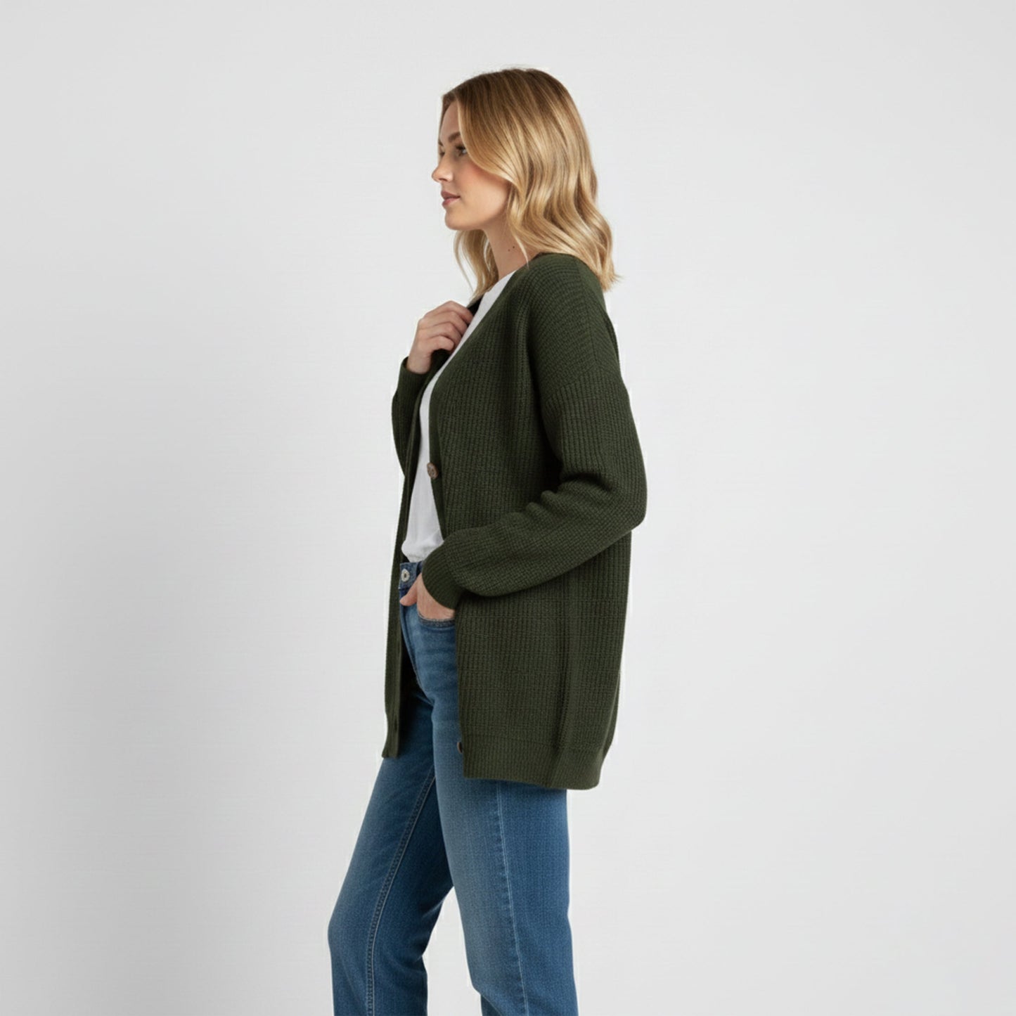 Just-Outlet | Women’s V-Neck Knit Cardigan – Sequin Casual Edition