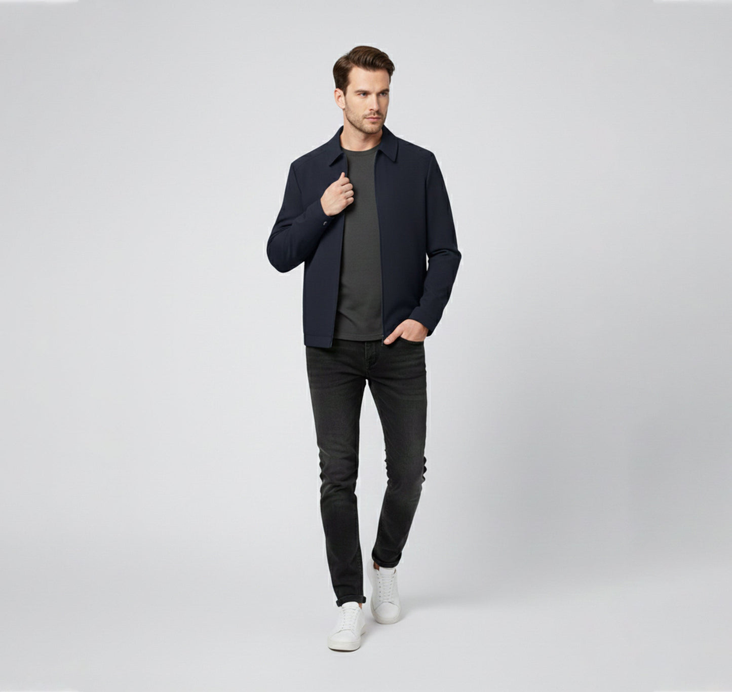 Just-Outlet | Men’s Casual Jacket – Modern Stand Collar