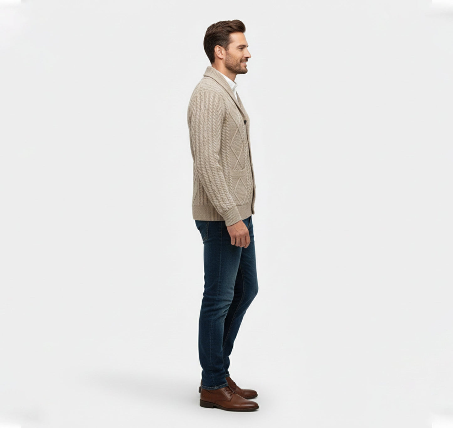 Just-Outlet | Men’s Knit Cardigan Jacket – Jacquard Warm Edition