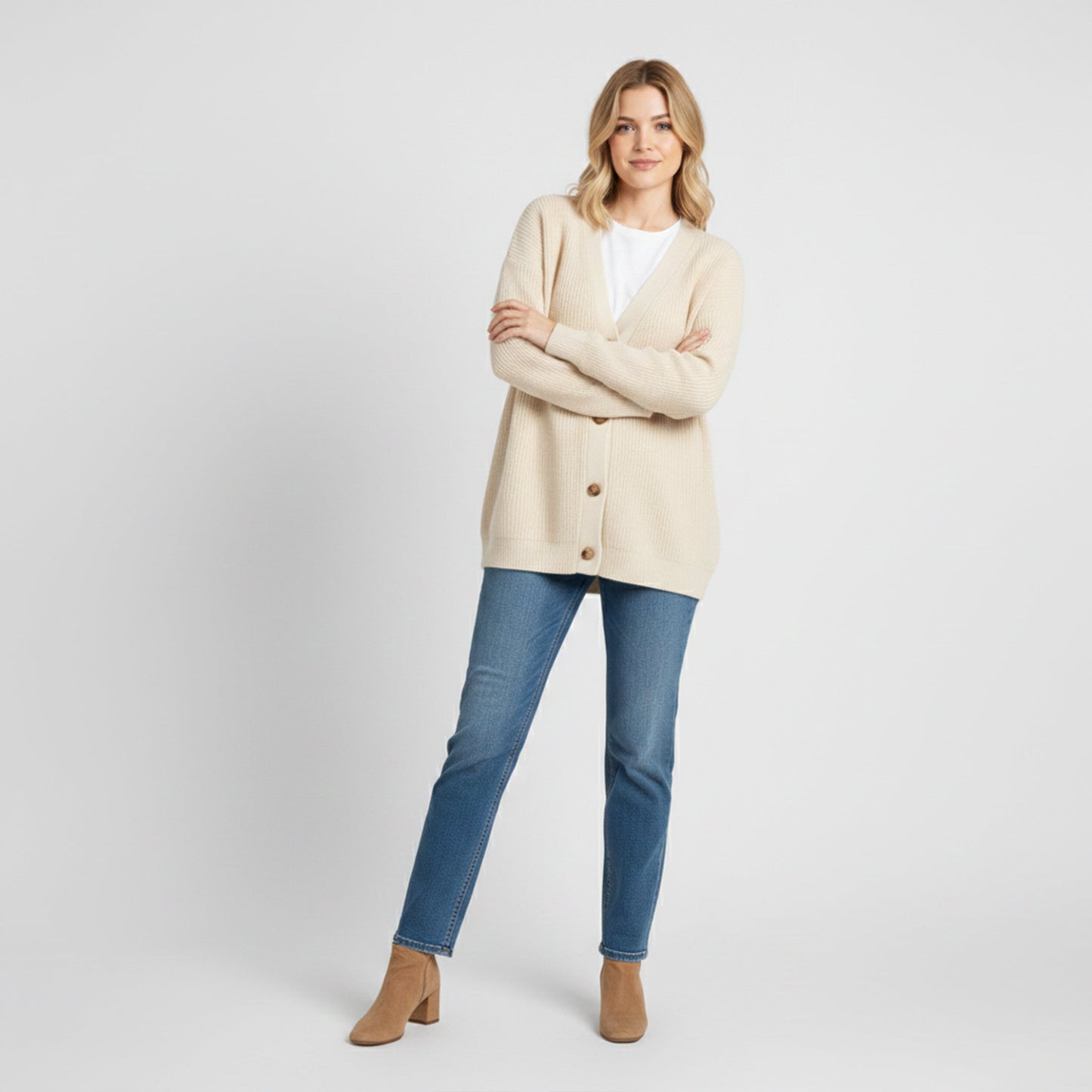 Just-Outlet | Women’s V-Neck Knit Cardigan – Sequin Casual Edition