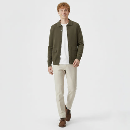 Just-Outlet | Men’s Wool Cardigan – Polo Collar Classic