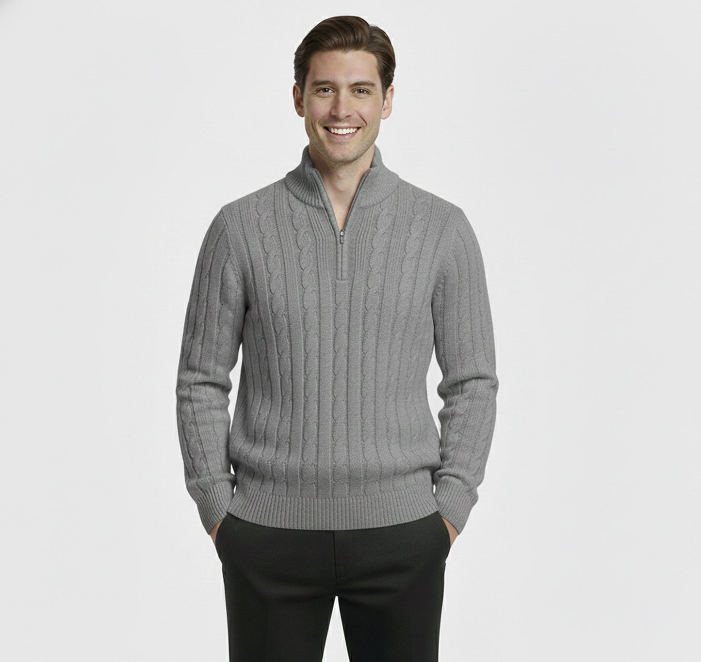 Just-Outlet | Men’s Wool Sweater – Mock Neck Classic