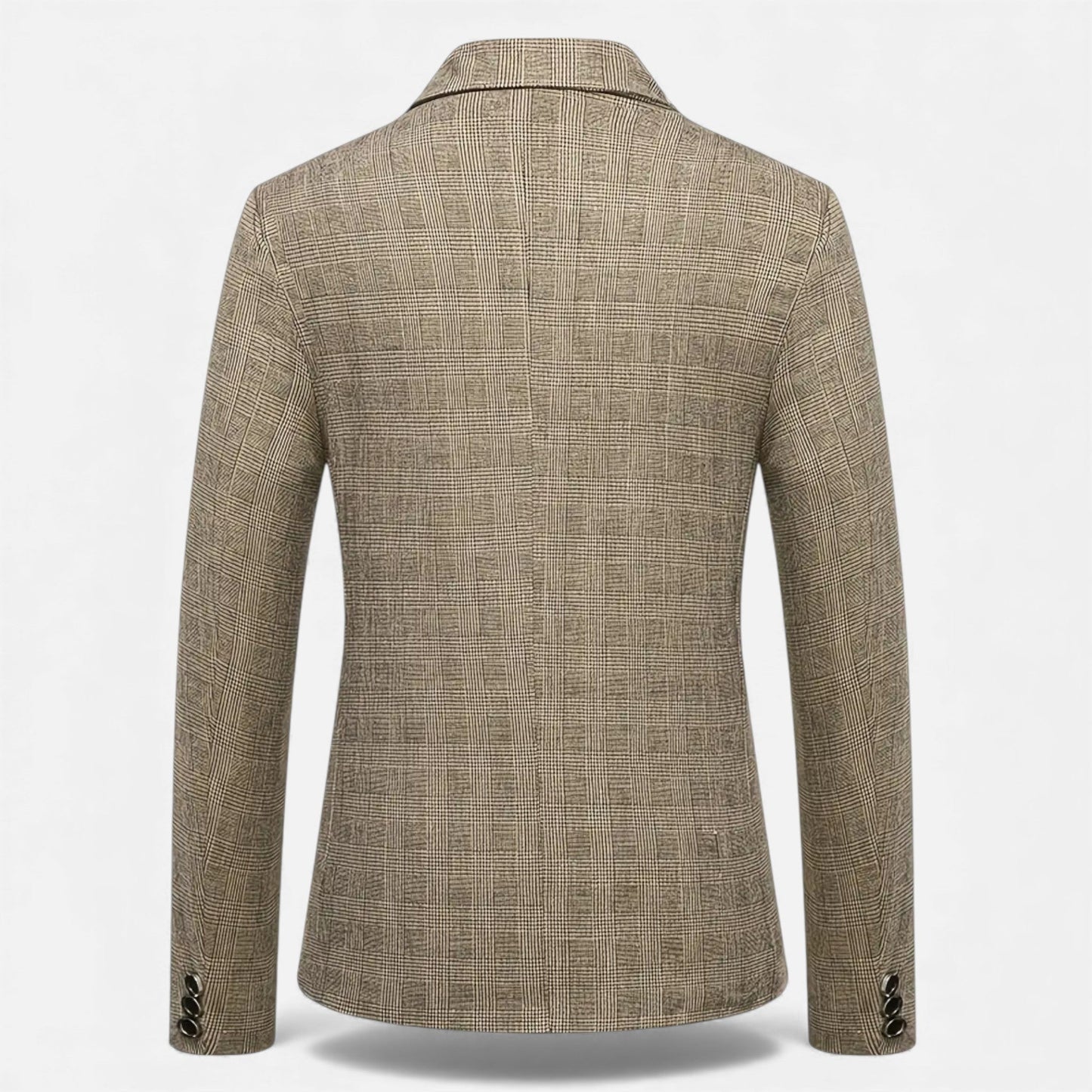 Just-Outlet | Men’s Check Tweed Blazer – Classic Single-Breasted Design