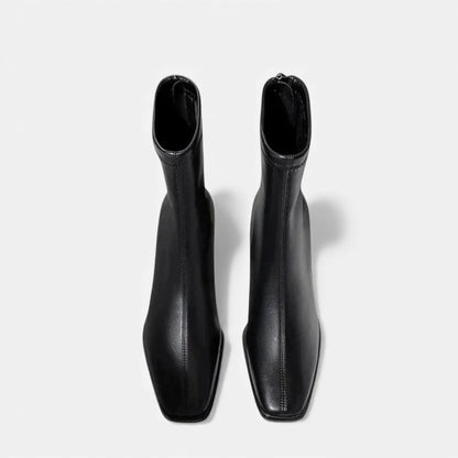 Just-Outlet | Women’s Vintage Square-Toe Ankle Boots – Timeless Suede Elegance