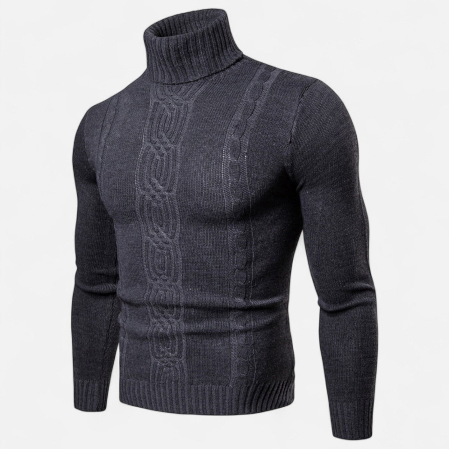 Just-Outlet | Men’s Turtleneck Sweater – Heritage Jacquard Knit