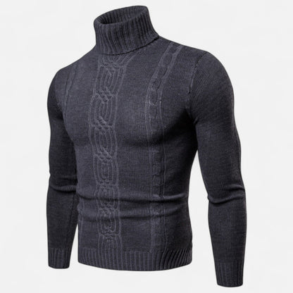 Just-Outlet | Men’s Turtleneck Sweater – Heritage Jacquard Knit