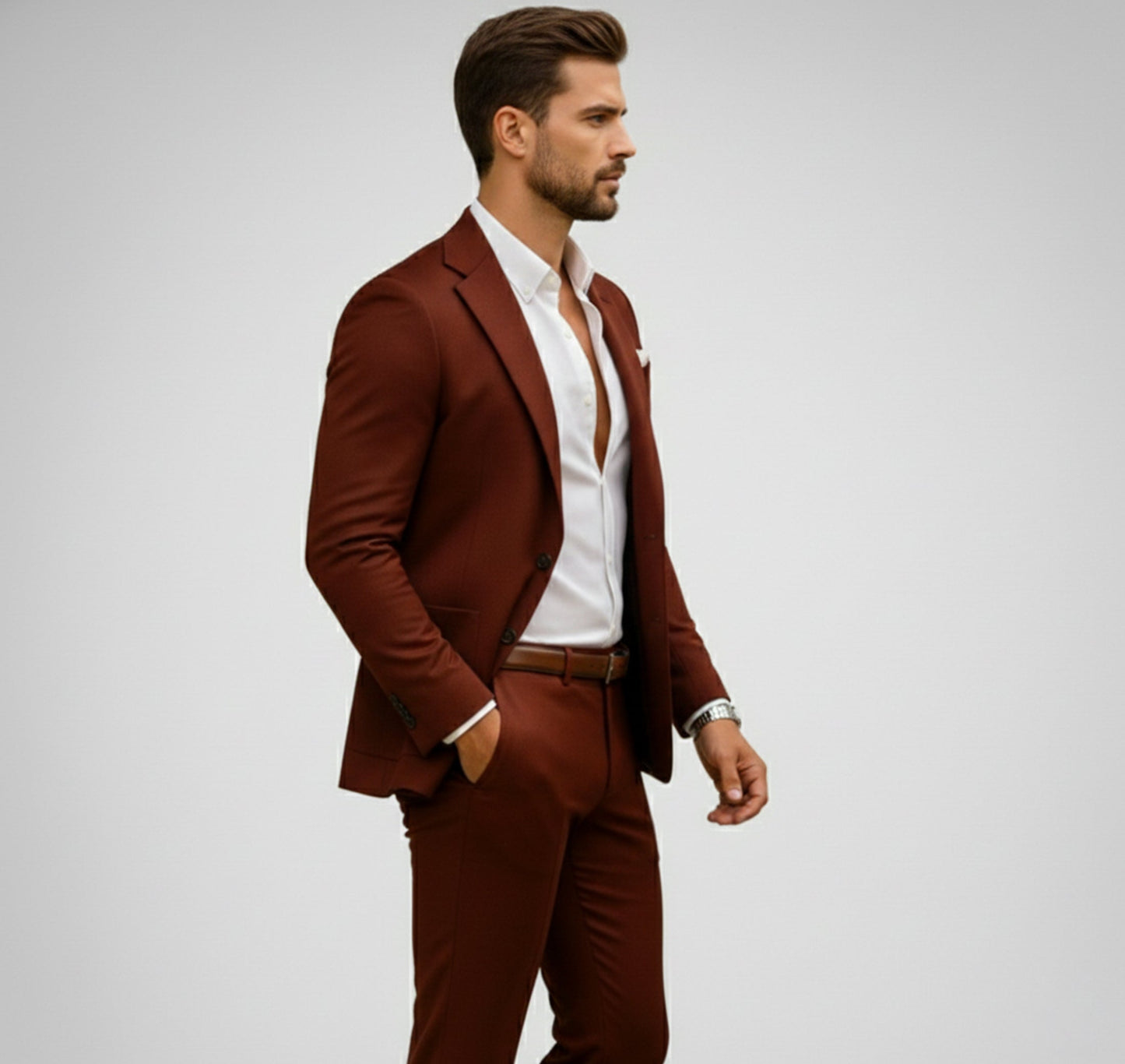 Just-Outlet | Men’s Slim Suit Set – Digital Print Comfort