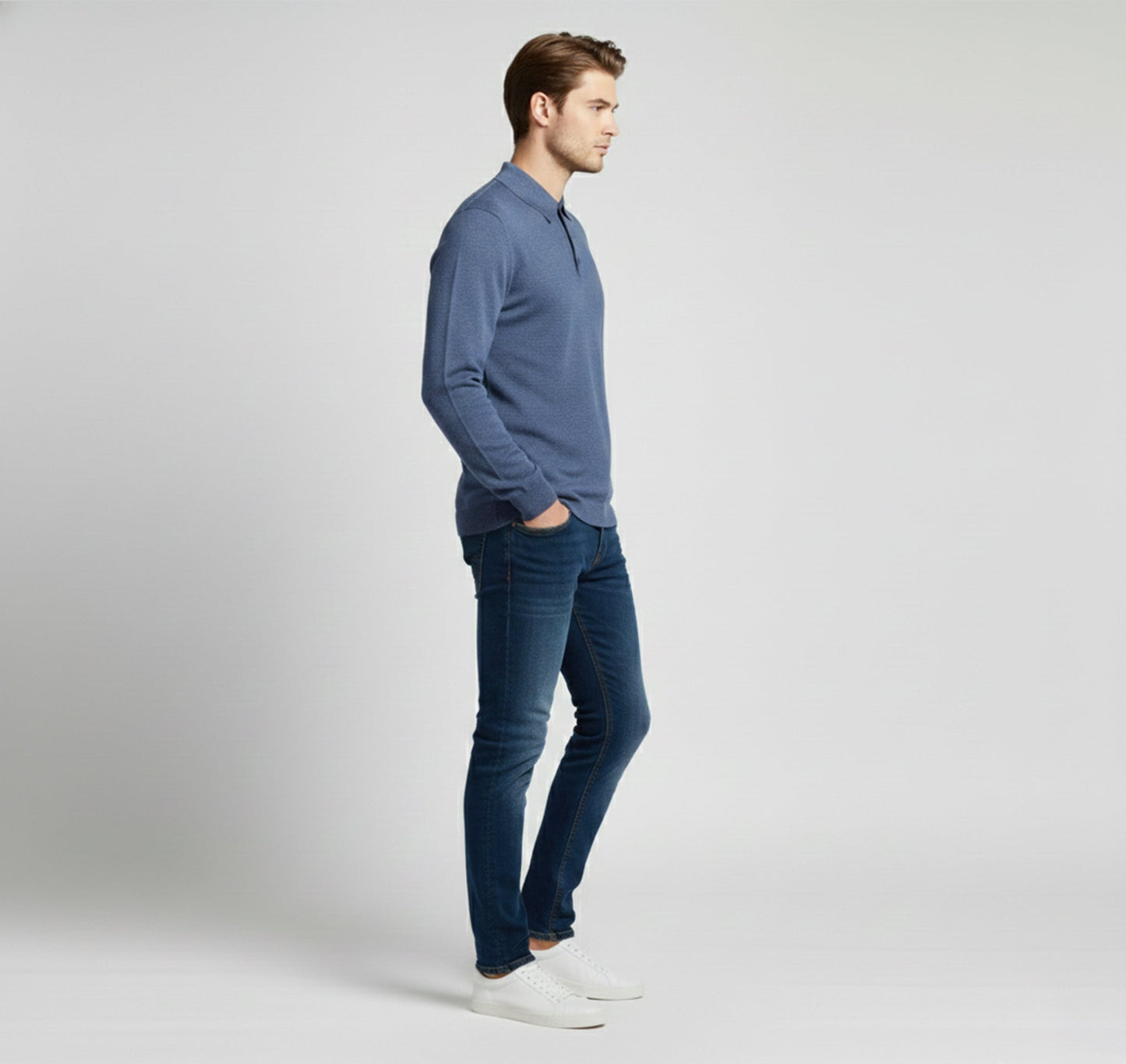 Just-Outlet | Men’s Polo Collar Knit – Warm Daily Layer