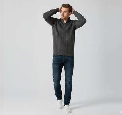 Just-Outlet | Men’s Jacquard Knitwear – Loose Lapel Classic