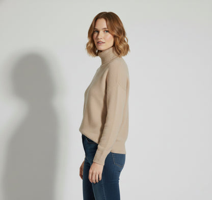 Just-Outlet | Women’s Woolen Pullover – High-Lapel Elegant Edition