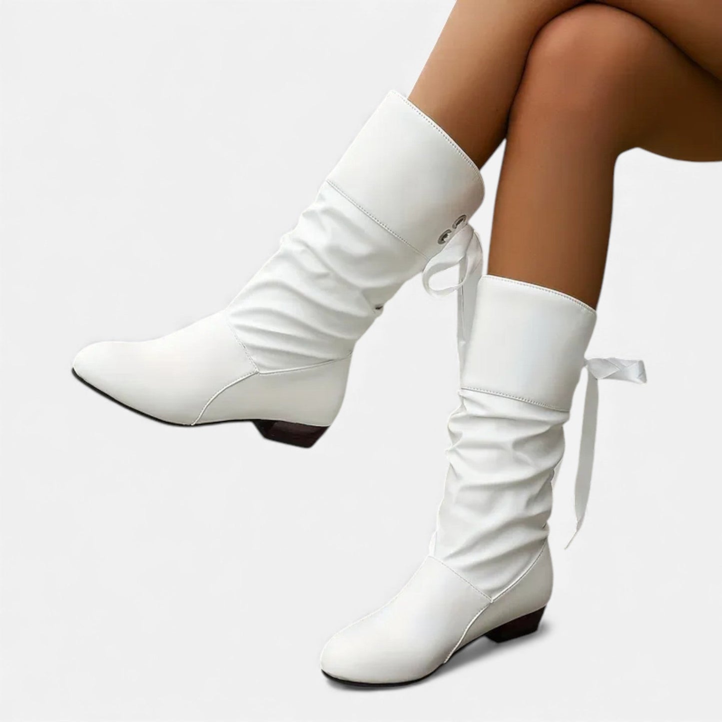 Just-Outlet | Women’s Mid-Calf Boots – Classic Lace-Up Elegance