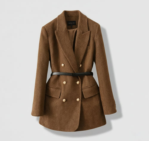 Just-Outlet | Women’s Wool-Blend Jacket – Padded Elegant Style