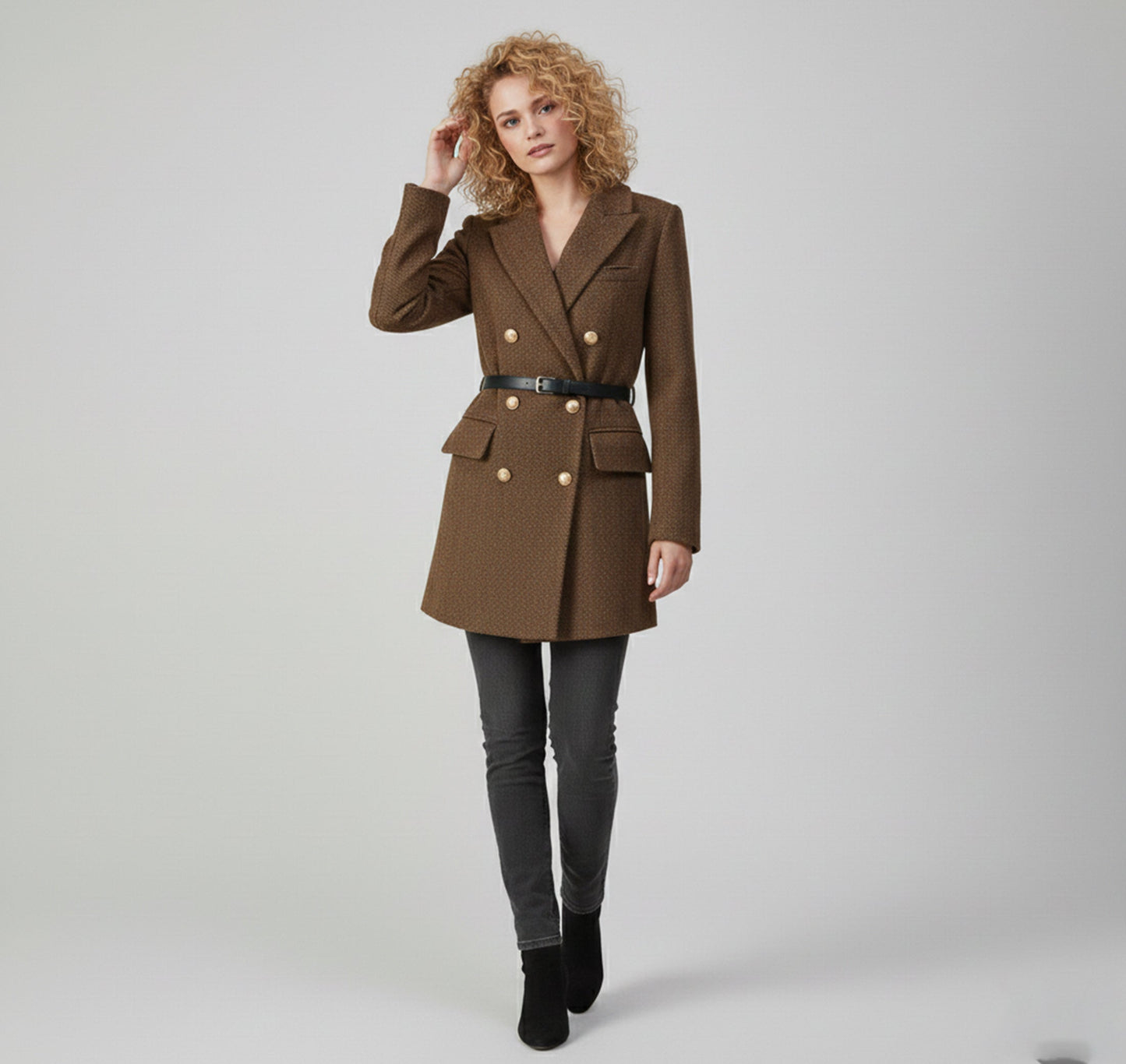 Just-Outlet | Women’s Wool-Blend Jacket – Padded Elegant Style