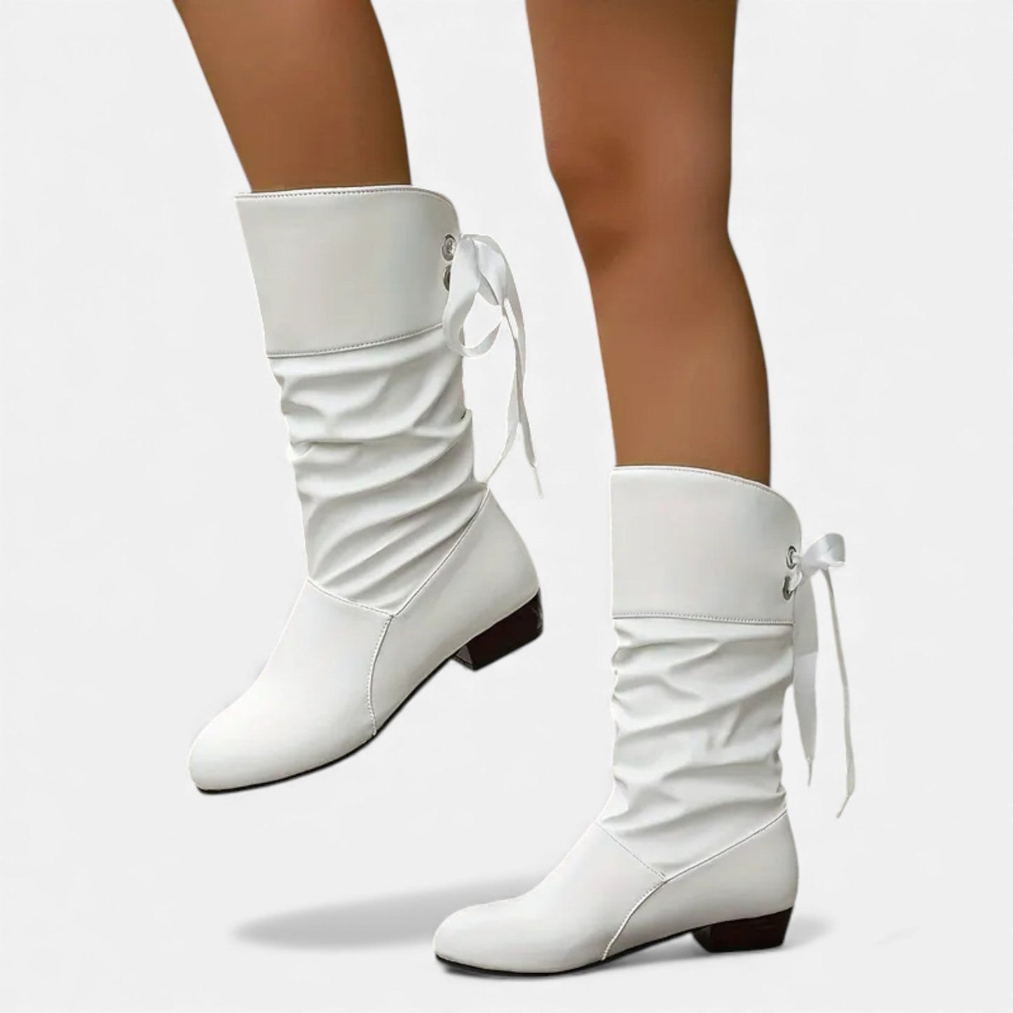 Just-Outlet | Women’s Mid-Calf Boots – Classic Lace-Up Elegance