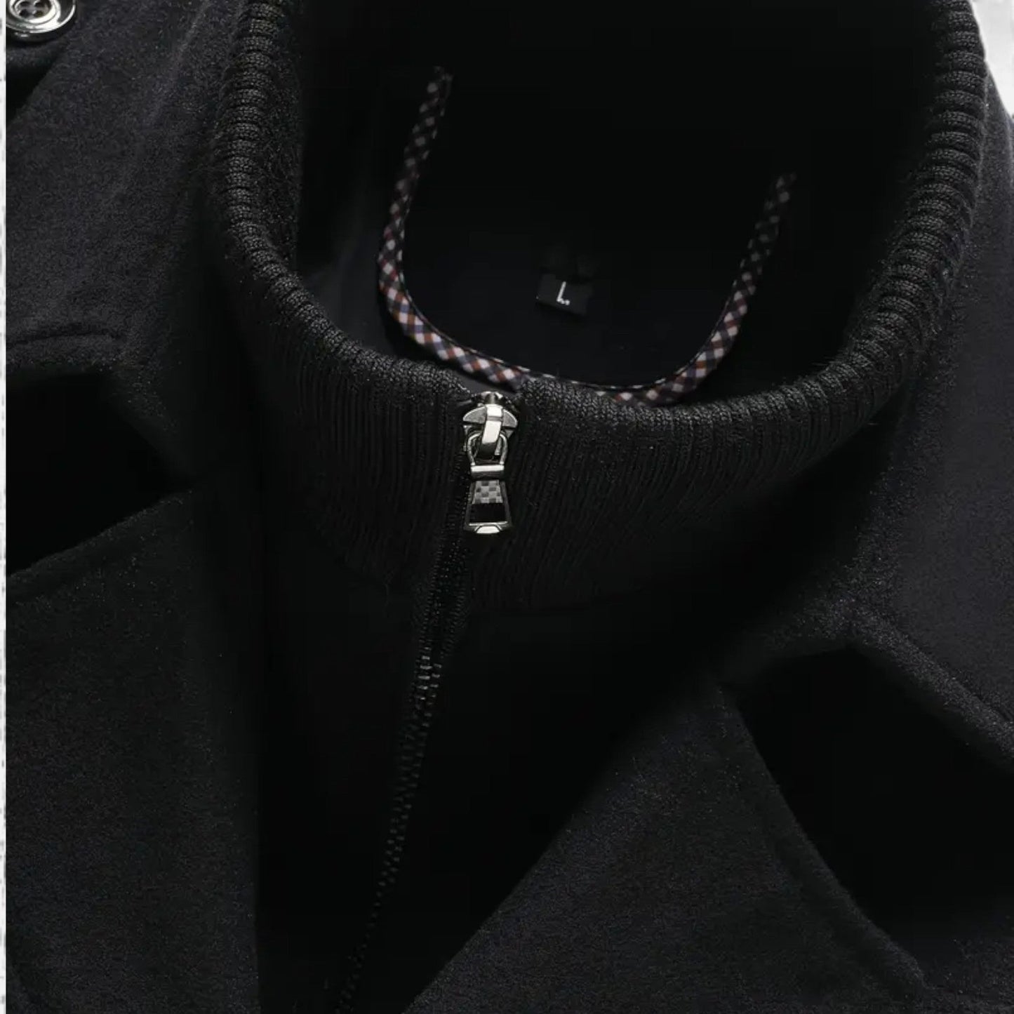 Just-Outlet | Men’s Long Coat – Vintage Contrast-Collar Elegance