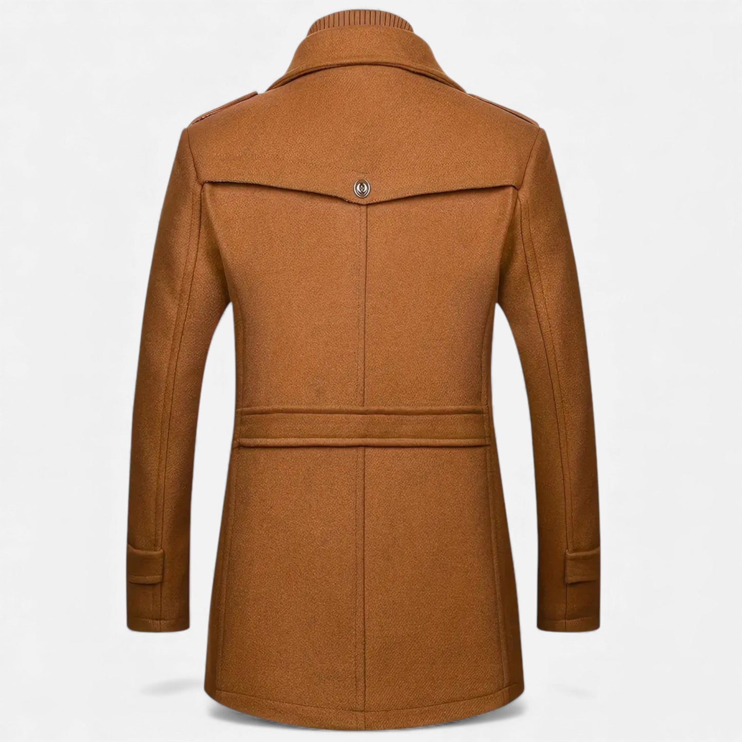 Just-Outlet | Men’s Long Coat – Vintage Contrast-Collar Elegance