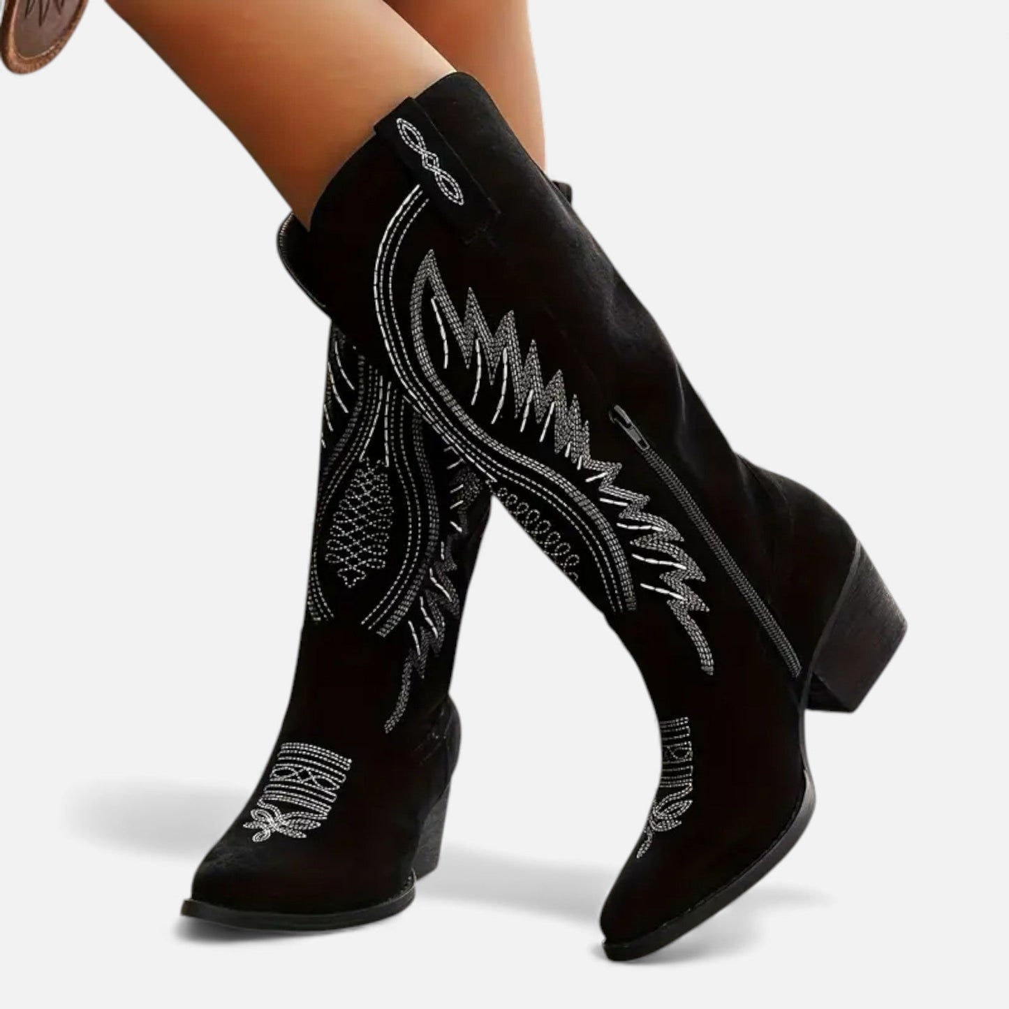 Just-Outlet | Women’s Embroidered Cowboy Boots – Western Chic Elegance
