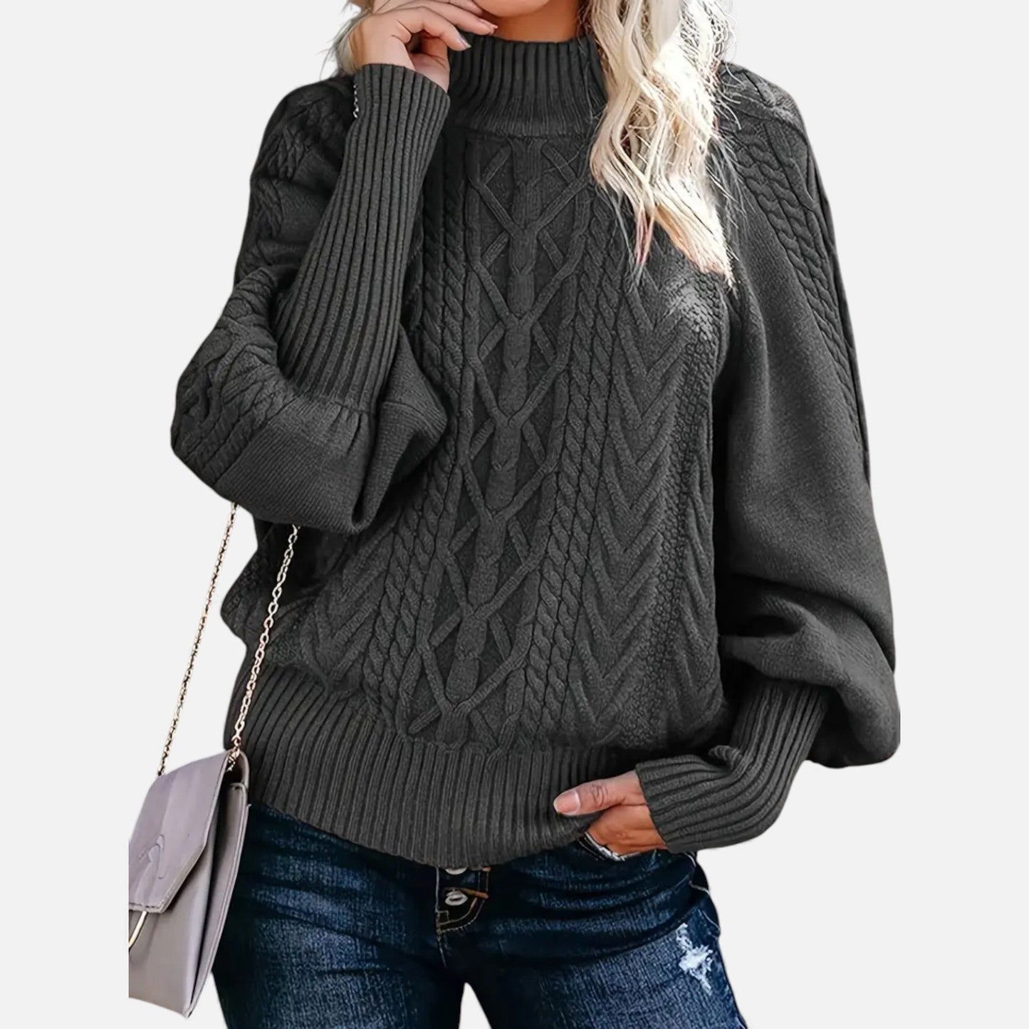 Just-Outlet | Women’s Sweater – Elegant High-Neck Knit
