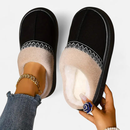 Just-Outlet | Women’s Ethnic Lace Fleece-Lined Slippers