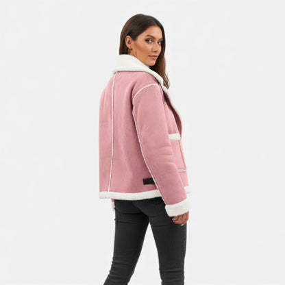 Just-Outlet | Women’s Faux-Wool Winter Jacket – Collar Coat with Pockets