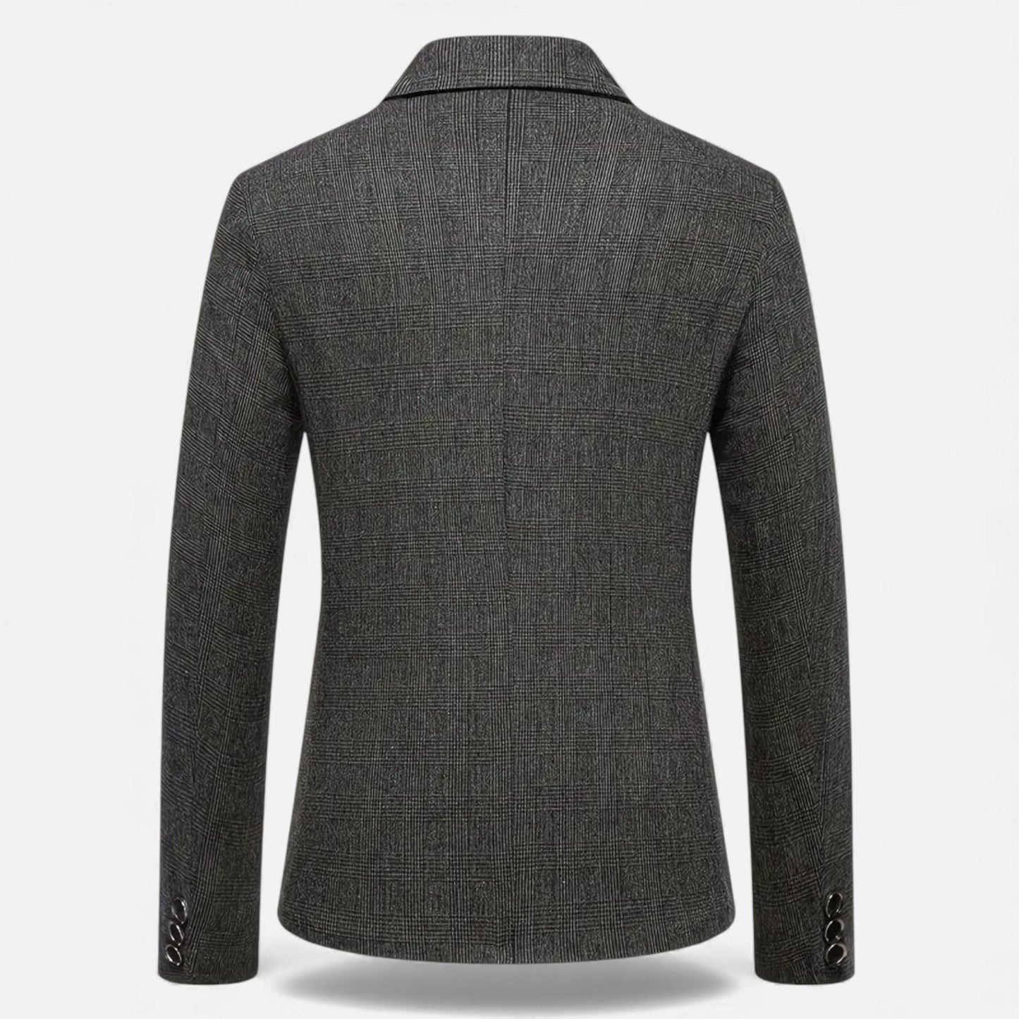 Just-Outlet | Men’s Check Tweed Blazer – Classic Single-Breasted Design