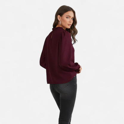 Just-Outlet | Women’s Blouse – Elegant Ruffle Collar