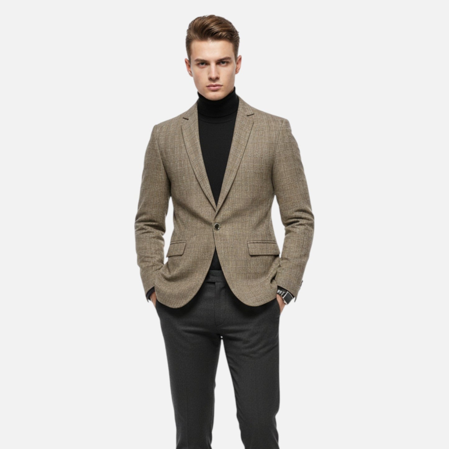 Just-Outlet | Men’s Lightweight Business Blazer – Geometric Elegance