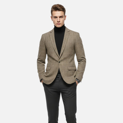 Just-Outlet | Men’s Lightweight Business Blazer – Geometric Elegance