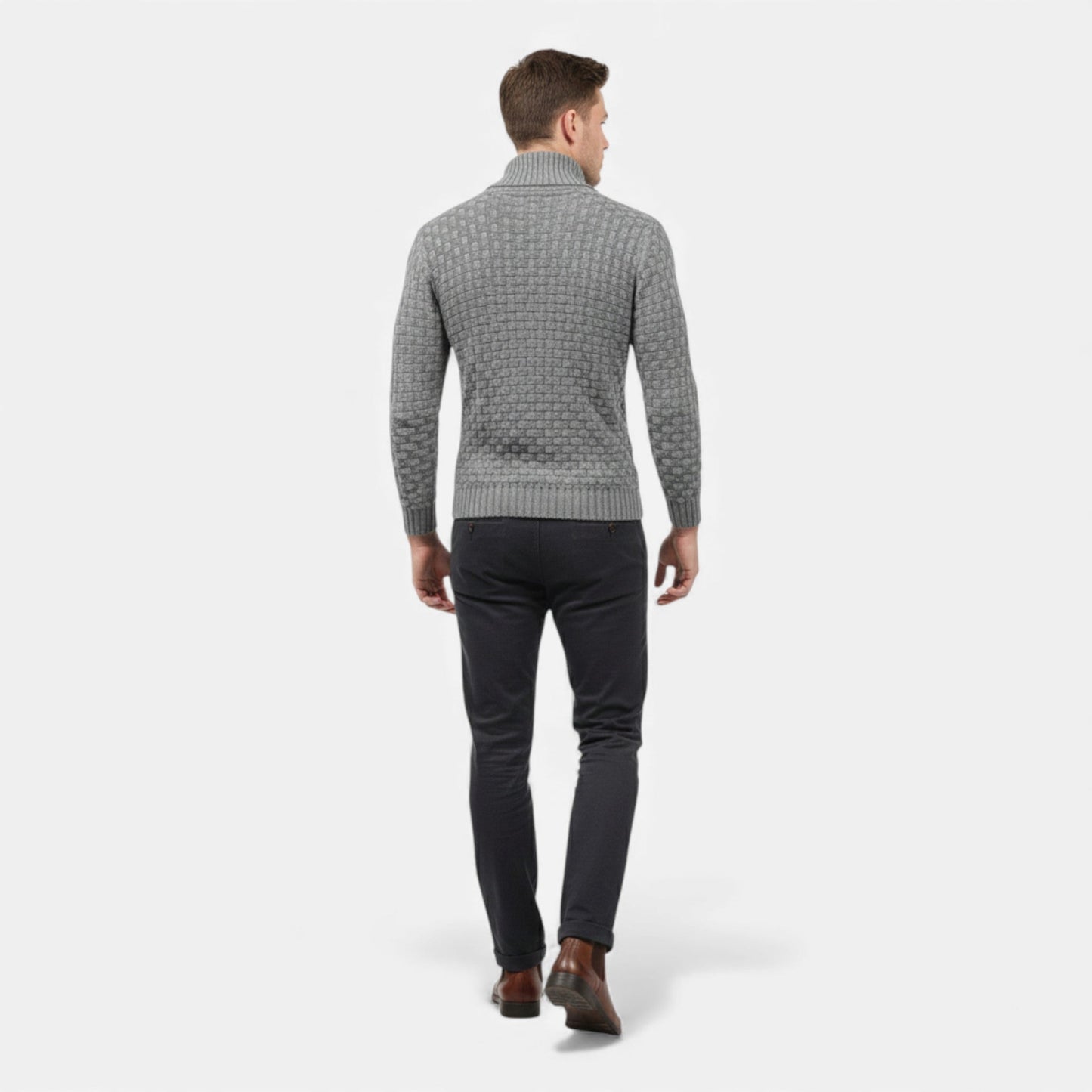 Just-Outlet | Men’s Sweater – Lapel Knit Winter Classic