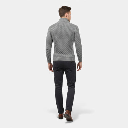 Just-Outlet | Men’s Sweater – Lapel Knit Winter Classic