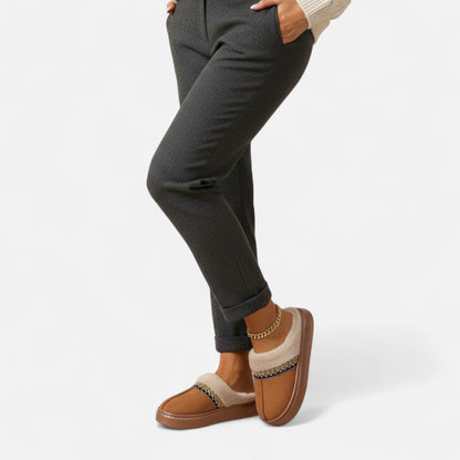 Just-Outlet | Women’s Ethnic Lace Fleece-Lined Slippers