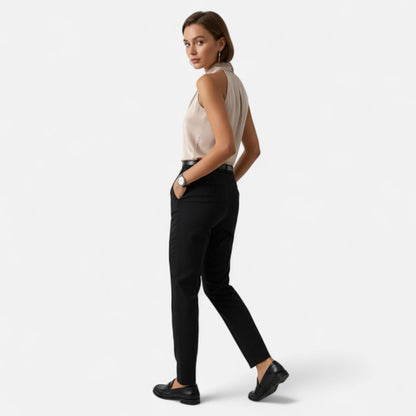 Just-Outlet | Women’s Blouse – Satin Sleeveless Twisted Neck