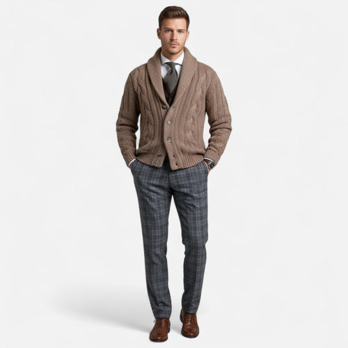 Just-Outlet | Men’s Cardigan – Knitted Twist Heritage Style