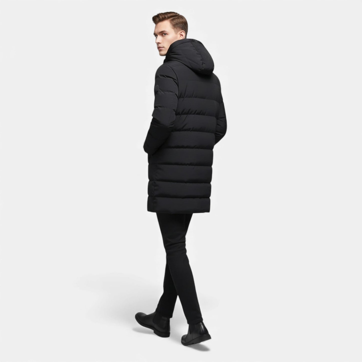 Just-Outlet | Men’s Long Coat – Hooded Casual Essential