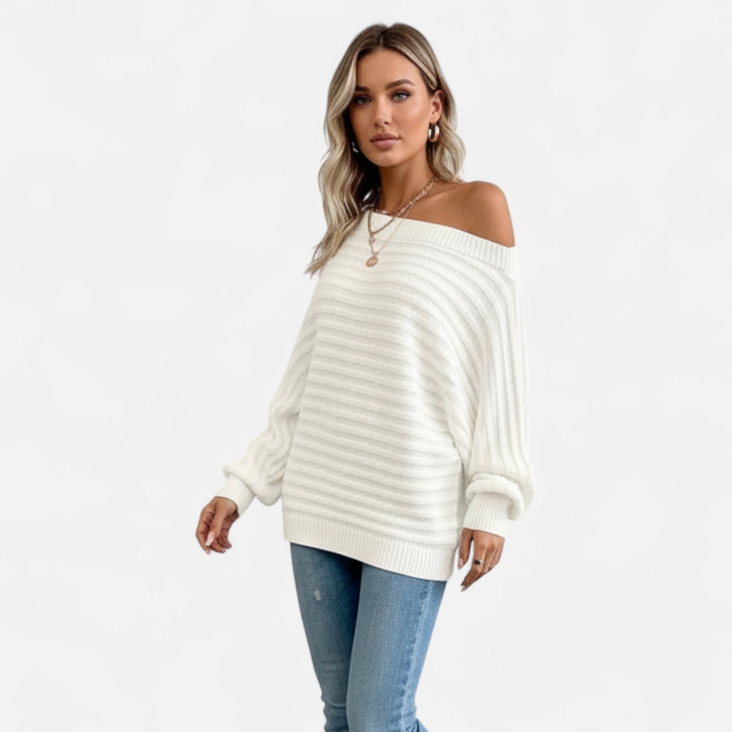 Just-Outlet | Women’s Off-Shoulder Sweater – Elegant Knitwear