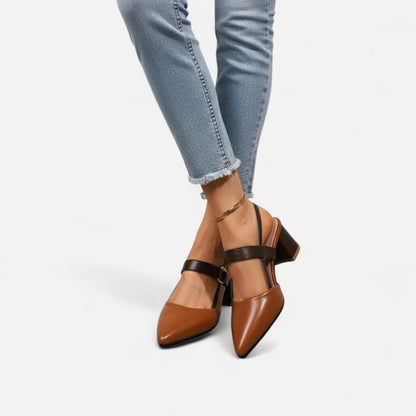 Just-Outlet | Women’s Heels – Genuine Leather Chunky Sandals