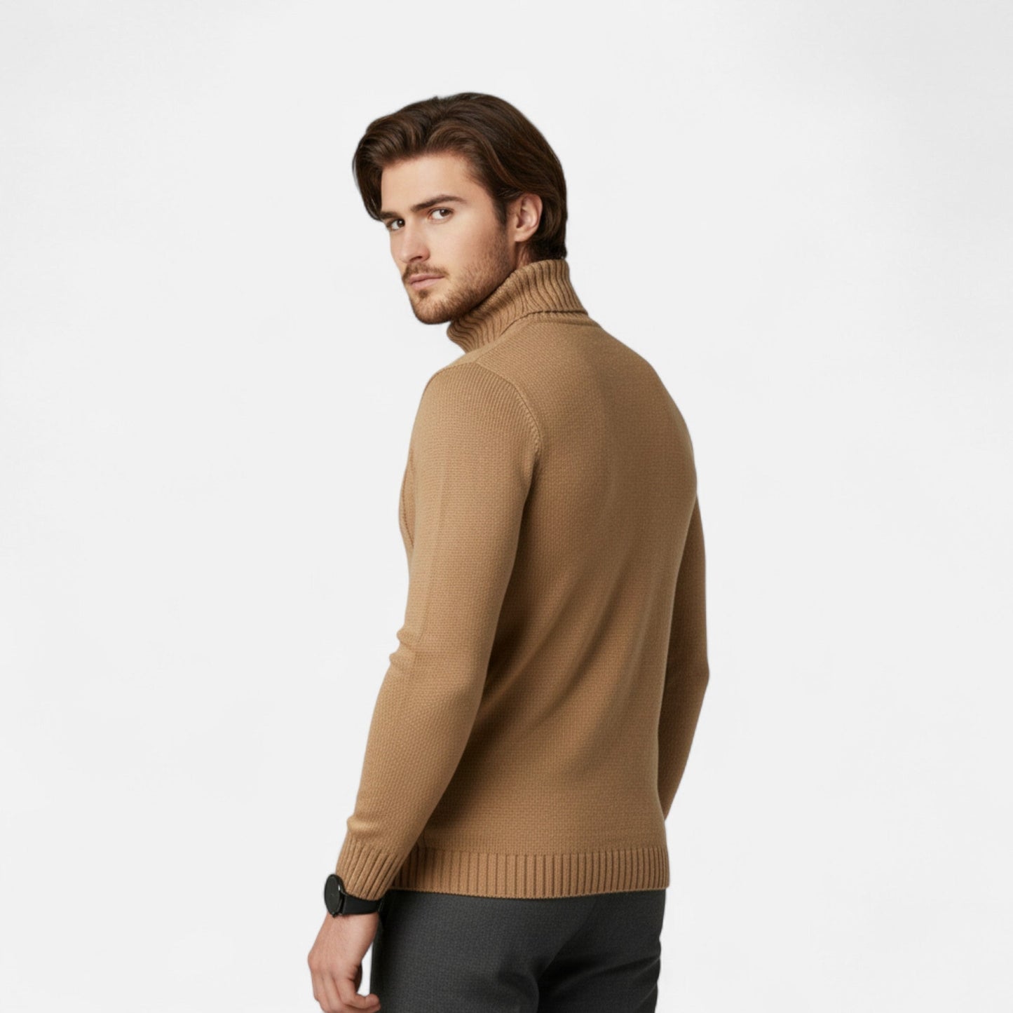 Just-Outlet | Men’s Turtleneck Sweater – Heritage Jacquard Knit