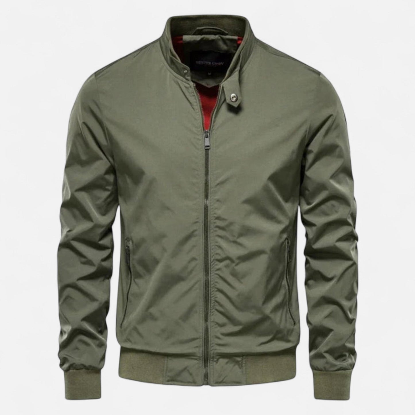 Just-Outlet | Men’s Lightweight Bomber Jacket – Classic Ribbed Collar Design