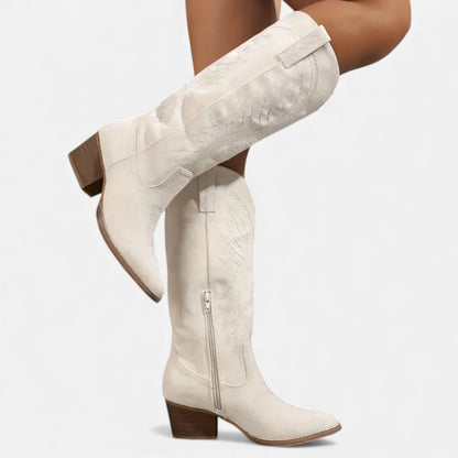 Just-Outlet | Women’s Embroidered Cowboy Boots – Western Chic Elegance