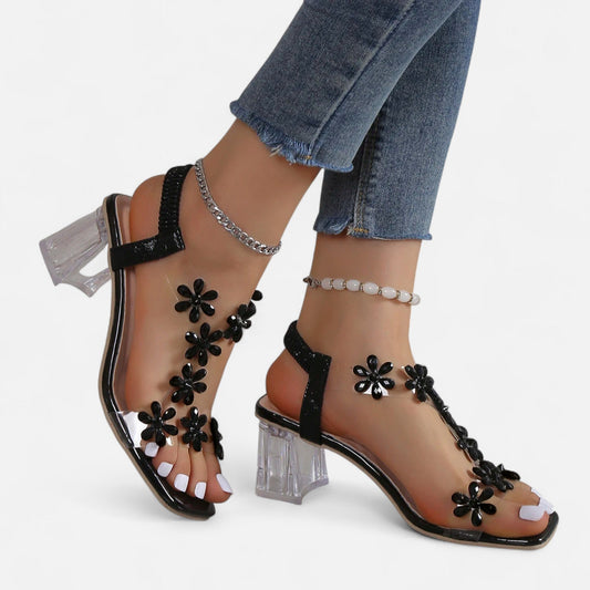 Just-Outlet | Women’s Heels – Rhinestone Stiletto Transparent Elegance