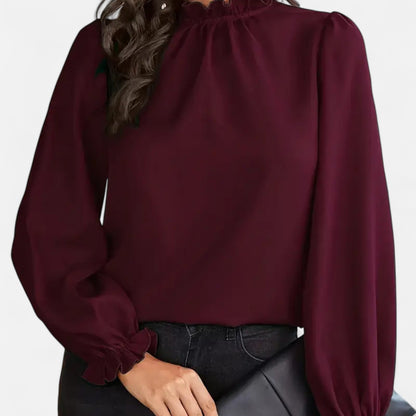 Just-Outlet | Women’s Blouse – Elegant Ruffle Collar